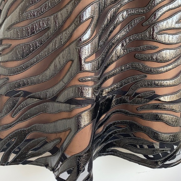 NWT Michael Kors Faux Leather Appliquéd Mesh Dress - Picture 8 of 11